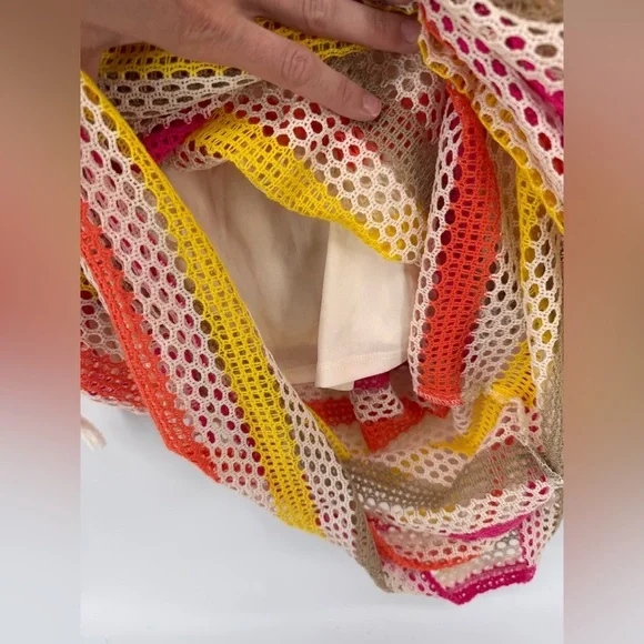 Tacera Maxi Women's Maxi Dress Size Small Knit Crochet Stretch striped - Picture 6 of 7